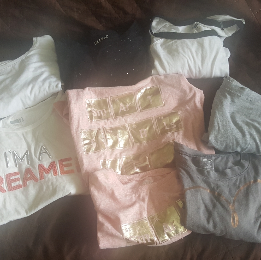 Lot of 8 girls long sleeve tees
